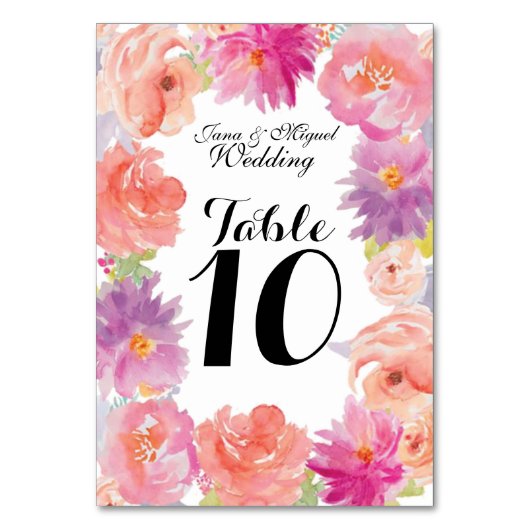 Waterverf bloemenontwerp kaart (Achterkant)