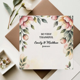 Waterverf Bloemenontwerper Dank u kaart