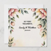 Waterverf Bloemenontwerper Dank u kaart (Voorkant)