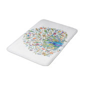 Waterverf bloemenopeacock  badmat (Gekanteld)