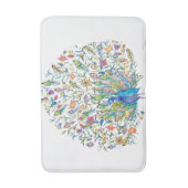 Waterverf bloemenopeacock  badmat (Voorkant Verticaal)