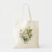 Waterverf Bloemenorchideeën Calla Lilies Bruidsmei Tote Bag (Voorkant)