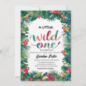 Waterverf bloemenpapegaaien Meisje baby shower Kaart (Voorkant)