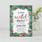 Waterverf bloemenpapegaaien Meisje baby shower Kaart (Staand voorkant)