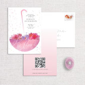 Waterverf Bloemenparaplu Vrijgezellenfeest uitnodi Kaart