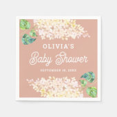 Waterverf bloemenpastel roze tuin baby shower servet (Voorkant)