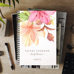 Waterverf bloemenpastel vrouwelijk elegant bedrijf planner<br><div class="desc">Roze, geel, stoffig sinaasappel en groen mooi handbeschilderd bloemenboeket op een licht blozend gewassen waterverf achtergrond waardoor een moderne verfijnde vrouwelijke planner met een minimal style typografie script. Eenvoudig te personaliseren met uw gegevens! Ideaal voor landschapsontwerpers, bloemisten, make-upkunstenaars, cosmetologen, persoonlijke stylisten, haarstylisten, schoonheidsspecialisten, nageltechnici, interieurontwerpers, schilders, lifestyle bloggers, boutique eigenaren,...</div>