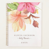 Waterverf bloemenpastel vrouwelijk elegant bedrijf planner (Voorkant)