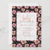 Waterverf bloemenpatroon Baby shower uitnodigen Kaart (Voorkant)