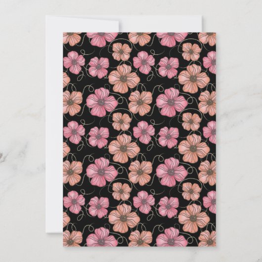 Waterverf bloemenpatroon Baby shower uitnodigen Kaart (Achterkant)