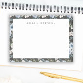 Waterverf Bloemenpatroon Blauw Voeg Jouw naam toe Post-it® Notes