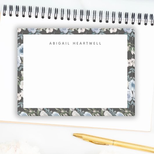 Waterverf Bloemenpatroon Blauw Voeg Jouw naam toe Post-it® Notes