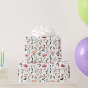 Waterverf Bloemenpatroon Cadeaupapier