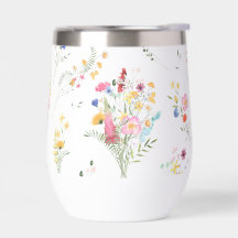 Waterverf Bloemenpatroon van Wilde Bloemen