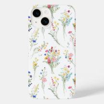 Waterverf Bloemenpatroon van Wilde Bloemen