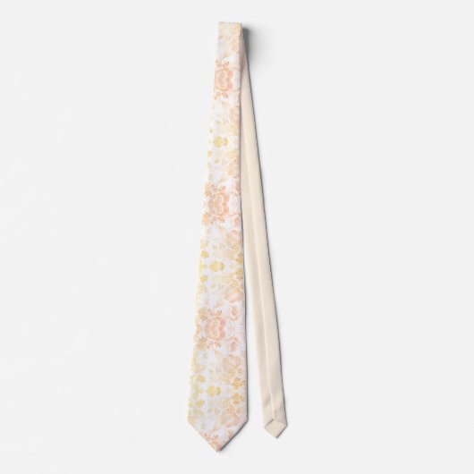 Waterverf Bloemenperzik Fuzz Stropdas (Voorkant)