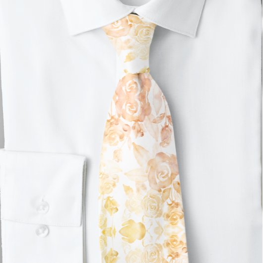 Waterverf Bloemenperzik Fuzz Stropdas