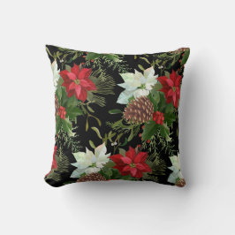 Waterverf bloemenpijnbomen Vakantie Winterdecor Kussen