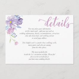 Waterverf Bloemenpioen bruiloft DETAILS Kaart