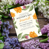 Waterverf Bloemenpioenen moederdag brunch Kaart