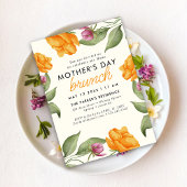 Waterverf Bloemenpioenen moederdag brunch Kaart