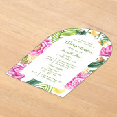 Waterverf Bloemenpioenen Tulpen Citroen Quinceañer Acryl Uitnodigingen (Laagn)