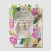 Waterverf Bloemenpioenen Tulpen Citroen Quinceañer Vellum Uitnodigingen (Offset (Koppel))