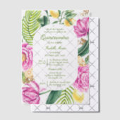 Waterverf Bloemenpioenen Tulpen Citroen Quinceañer Vellum Uitnodigingen (Offset (Uitnodiging))