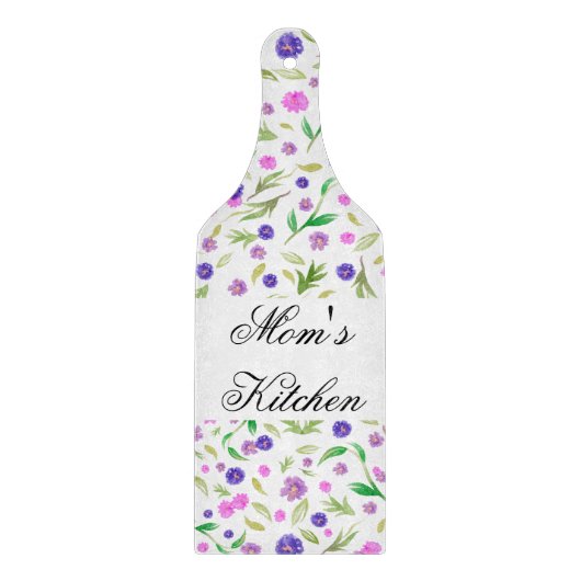 Waterverf Bloemenplank – Aangepast verjaardagscade Snijplank (Voorkant)