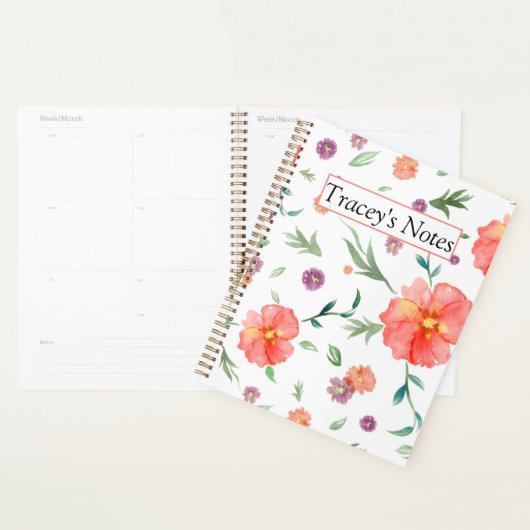 Waterverf Bloemenplanner – gepersonaliseerde gesch Planner (Display)