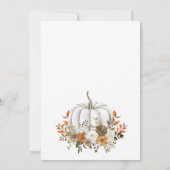 Waterverf Bloemenpompoen Thanksgiving Diner Kaart (Achterkant)