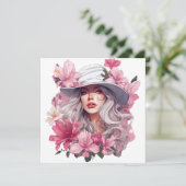 Waterverf Bloemenportret van een mooi meisje (Staand voorkant)