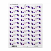 Waterverf Bloemenpruim Paarse Mr & Mrs Wedding Etiket (Full Sheet)