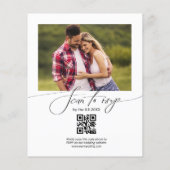 waterverf bloemenqr code foto bruiloft uitnodiging (Achterkant)