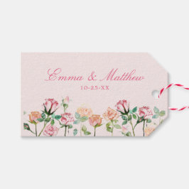 Waterverf Bloemenrand Trouw Huwelijks Dankjewel Cadeaulabel