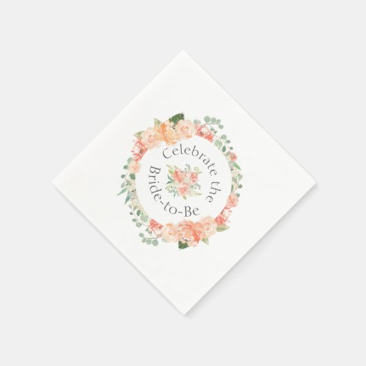 Waterverf Bloemenring Vrijgezellenfeest Servetten (Hoek)