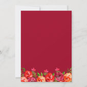 Waterverf Bloemenrood Sinaasappel Vrijgezellenfees Kaart