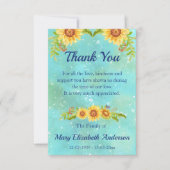 Waterverf Bloemenrouwblauw Bedankkaart (Voorkant)