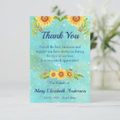 Waterverf Bloemenrouwblauw Bedankkaart (Staand voorkant)