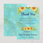 Waterverf Bloemenrouwblauw Bedankkaart (Voorkant / Achterkant)