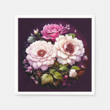 Waterverf Bloemenroze en paarse bloemen