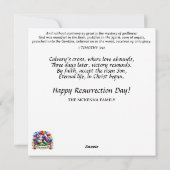 Waterverf Bloemenroze Paarse konijntje paasthee Feestdagenkaart (Achterkant)