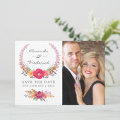 Waterverf Bloemensafari Bruiloft Save The Date (Staand voorkant)