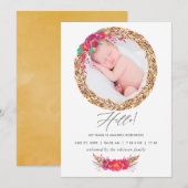 Waterverf Bloemensafari Geboortekaartje Kaart (Voorkant / Achterkant)