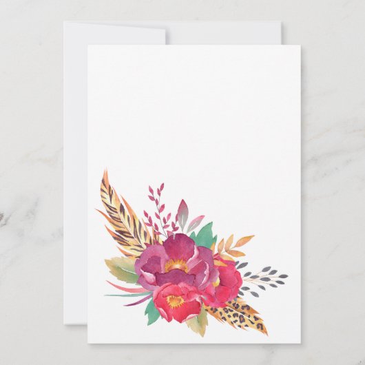 Waterverf Bloemensafari Geboortekaartje Kaart (Achterkant)