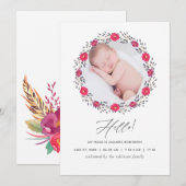 Waterverf Bloemensafari Geboortekaartje Kaart (Voorkant / Achterkant)