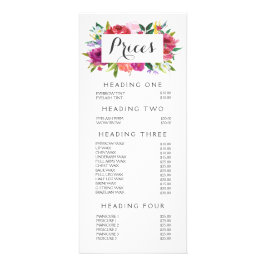Waterverf Bloemensalon Stylist Menu Prijslijst