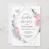 Waterverf Bloemenschets Geometrisch Vrijgezellenfe Kaart (Voorkant)