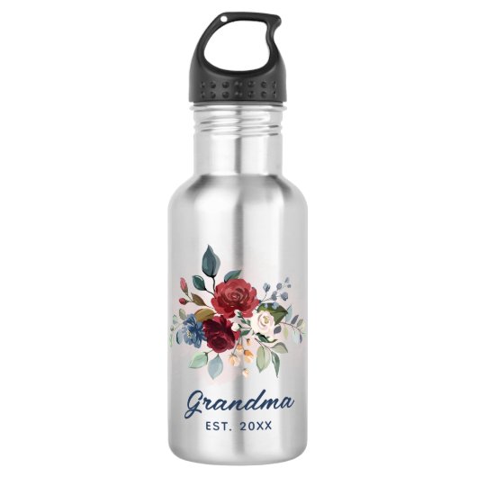 Waterverf Bloemenschrift Bloom Grootouders Dag Waterfles (Voorkant)
