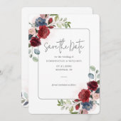 Waterverf bloemenscript bruiloft save the date (Voorkant / Achterkant)